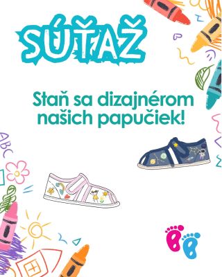 🎨👣 SÚŤAŽ – Staň sa dizajnérom našich papučiek! 👣🎨 Máme pre vás kreatívnu výzvu: 👉 pripravili sme omaľovánku papučiek,...